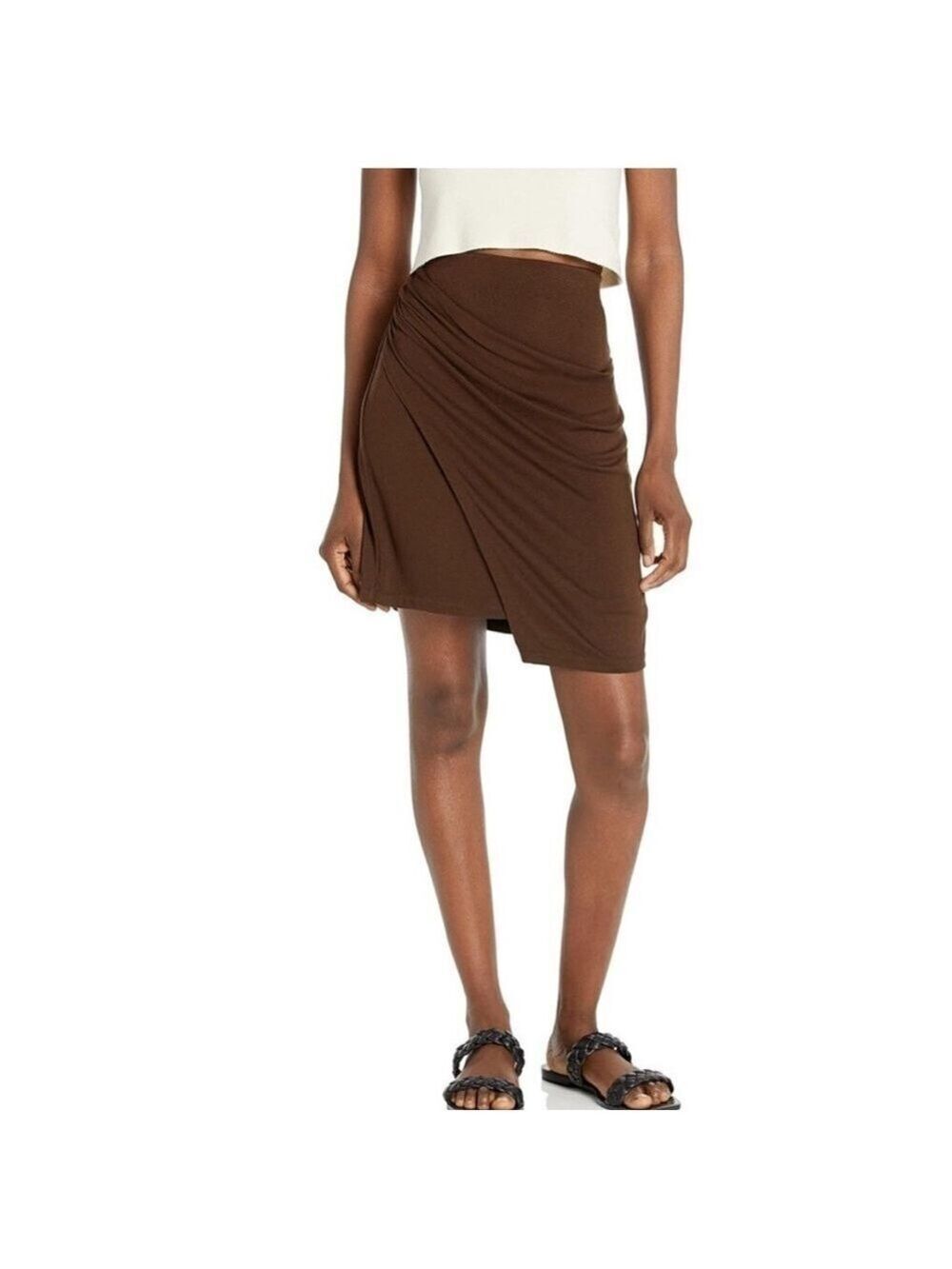 Vince Gathered Skirt in Brown Size M